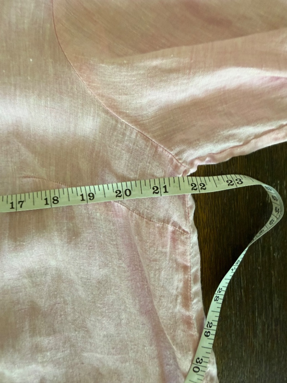 Finley Jenna 100% Linen Pink Layered Ruffle Tunic Shirt Dress Large Made USA - Picture 12 of 15
